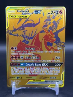 Reshiram & Charizard GX SM247 Sun & Moon Promo Tag Team Gold Pokemon NM - Image 1