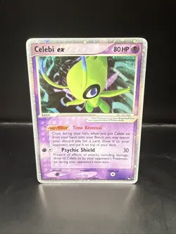 Pokemon TCG Celebi EX 17/17 Reverse Holo POP Series 2 2005 Swirl - Image 3