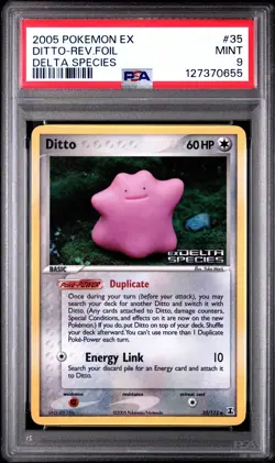 Ditto Reverse Holo 35/113 Delta Species Pokemon PSA 9 - Image 1