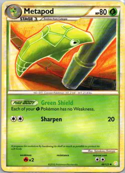 Pokemon TCG Metapod 46/123 HeartGold SoulSilver NM - Image 1