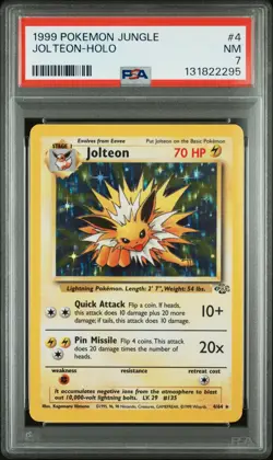 1999 POKEMON JUNGLE #4 JOLTEON-HOLO PSA 7 - Image 1