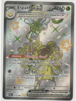 Espathra ex, Pokemon SV: Paldean Fates Shiny Ultra Rare, 214/091 NM - Image 1