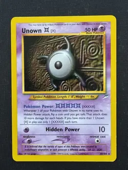 Pokemon Unown [X] 30/105 Neo Destiny Basic Regular Rare 50HP Psychic - Image 1