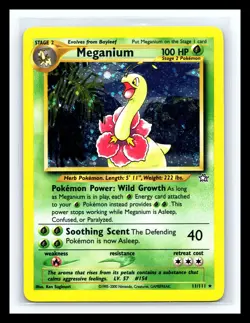 💥 MEGANIUM Holo Rare # 11/111 | NEO GENESIS | Pokemon 2000 TCG Vintage Card | - Image 1