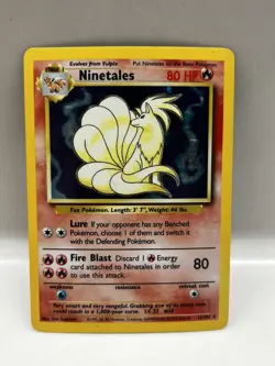 Pokemon TCG Ninetales Base Set Holo Unlimited Card Rare 12/102 - Image 1