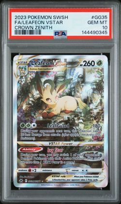 Pokemon TCG Leafeon VSTAR GG35/GG70 PSA 10 SWSH Crown Zenith Galarian Gallery - Image 1