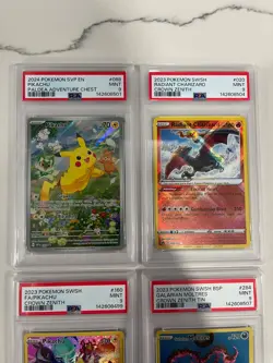 4x POKEMON PSA 9 Pikachu Paldea Promo 160 secret Crown Zenith Charizard Moltres - Image 2