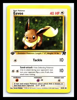 💥 EEVEE 1ST EDITION Non Holo # 55/82 | TEAM ROCKET SET | Pokemon 2000 Vintage - Image 1