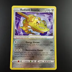 Radiant Steelix 124/196 Lost Origin Holo Pokemon Card - Image 1