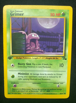 Grimer 48/62 1st Edition Pokemon Card Fossil Common WOTC (LP) - Image 1
