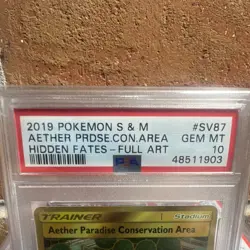 Pokemon Aether Paradise Conservation Area SV87 Hidden Fates PSA 10 2019 - Image 3