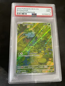 Pokemon TCG Bulbasaur Scarlet Violet 151 Illustration Rare 166/165 PSA 9 Mint - Image 1