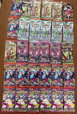 25 Pokemon TCG Cards Booster Pack Lot SEALED Korean & Japanese Packs - Image 1