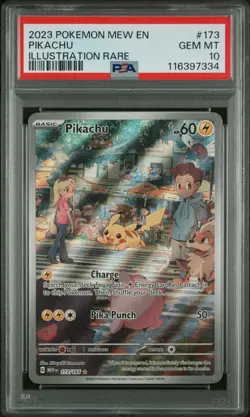 2023 POKEMON MEW EN-151 ILLUSTRATION RARE #173 PIKACHU PSA 10 - Image 1