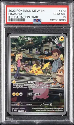 2023 POKEMON MEW EN-151 ILLUSTRATION RARE #173 PIKACHU PSA 10 - Image 1