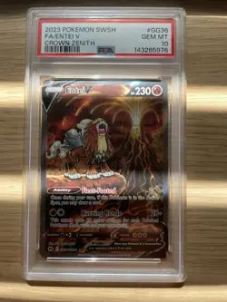 PSA 10 Entei V GG36/GG70 Pokemon Crown Zenith Galarian Gallery Sword Shield - Image 1