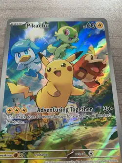 Pokemon Card TCG Pikachu Scarlet and Violet Black Star Promo SVP 027 - Image 5