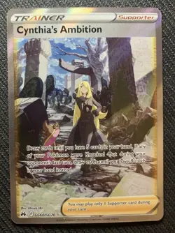Pokemon TCG Cynthia's Ambition GG60/GG70 Crown Zenith Trainer Gallery Card - Image 1