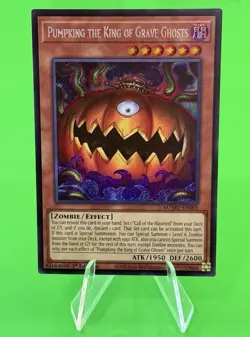 Yu-Gi-Oh Maze Of Muertos Pumpking the King of Grave Ghosts SR MZMU-EN001 NM!! - Image 1
