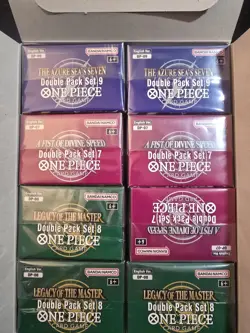 One Piece Card Game Double Pack Set 7, 8, 9 – Lot of 8 (DP-07, DP-08, DP-09) - Image 1