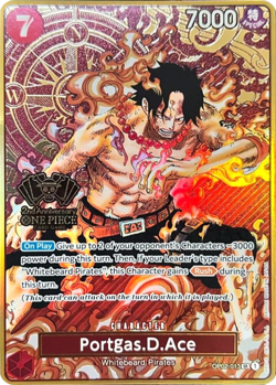 Portgas D Ace ANNIVERSARY GOLD FOIL PROMO ALT ART OP02-013 ONE PIECE TCG NM - Image 1