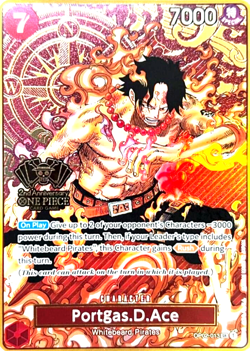 Portgas D Ace ANNIVERSARY GOLD FOIL PROMO ALT ART OP02-013 ONE PIECE TCG NM - Image 2
