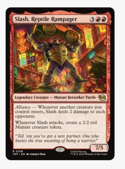 Slash, Reptile Rampager | MTG TMT TMNT | Rare | Mutant Berserker Turtle 7/5 | NM - Image 1