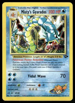 Pokemon Cards Misty's Gyarados 13/132 Unlimited Holo Gym Challenge *eBay Live* - Image 1