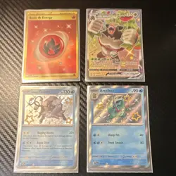 Pokemon TCG SV3a Holo Lot - Rillaboom VMAX, Arctibax, Tauros, Basic Energy - Image 1