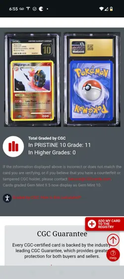 (POP 11) CGC 10 PRISTINE Pokemon Magcargo Reverse Holo 45/106 Encounters pokemon - Image 5