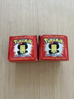 Vintage Pokemon 23K Gold-Plated BK Trading Card Charizard & Mewtwo Box Only Used - Image 4
