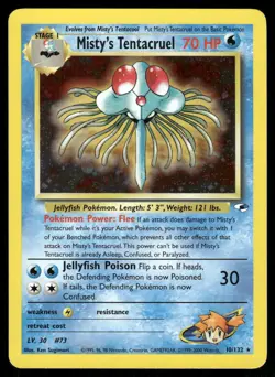 Pokemon Cards Misty's Tentacruel 10/132 Unlimited Holo Gym Heroes *eBay Live* - Image 1