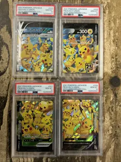 Pokemon Pikachu Japanese V-UNION 25TH Anniversary Collection Set Psa 10 Used - Image 1