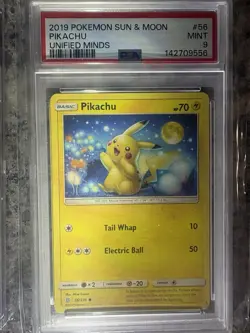 2019 POKEMON SUN & MOON UNIFIED MINDS, Unbroken Bonds, & Promo #56 PIKACHU PSA 9 - Image 3