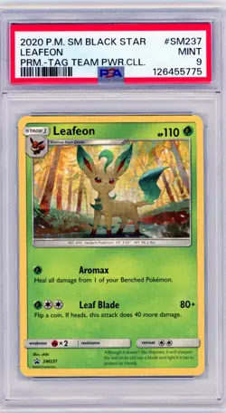 Pokemon - Leafeon Tag Team Power Collection Black Star Promo #SM237 PSA 9 - Image 1