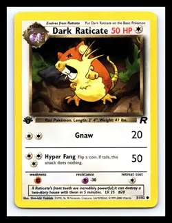 💥 DARK RATICATE 1ST EDITION Non Holo # 51/82 | TEAM ROCKET SET | Pokemon 2000 - Image 1
