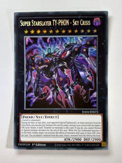 Super Starslayer TY-PHON Sky Crisis RA04-EN072 Secret Rare 1st Ed YuGiOh Card NM - Image 1
