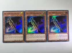 3 x Evil HERO Adusted Gold RA04-EN029 Super Rare 1st Edition YuGiOh Playset - Image 1