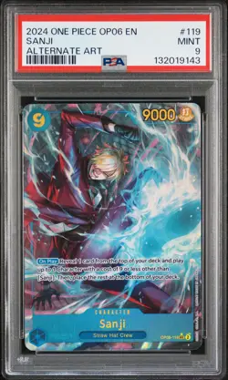 2024 ONE PIECE OP06-WINGS OF THE CAPTAIN ALTERNATE ART #119 SANJI PSA 9 - Image 1