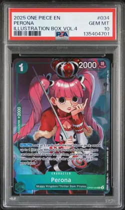 2025 ONE PIECE PROMOS ILLUSTRATION BOX VOL.4 #034 PERONA PSA 10 - Image 1