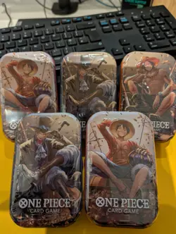 5x One Piece Tin Pack Set Vol 2 | TS-02 OP-13 | Factory Sealed | Bandai - Image 1