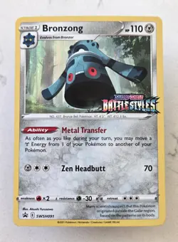 Pokemon Bronzong SWSH091 Battle Styles Prerelease Promo Card - Image 1