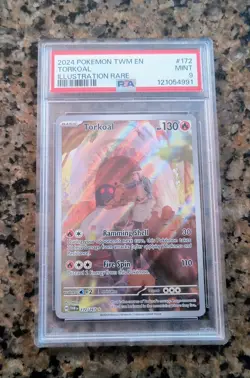 Torkoal Illustration RARE Pokemon Card PSA 9 MT Twilight Masquerade 172/167 2024 - Image 1