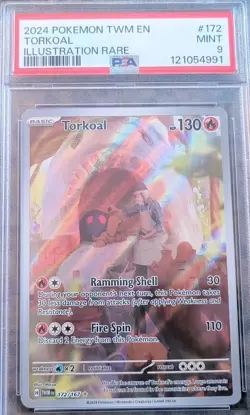Torkoal Illustration RARE Pokemon Card PSA 9 MT Twilight Masquerade 172/167 2024 - Image 2