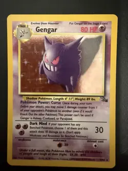 Pokemon Gengar Fossil Holo Rare Card 5/62 80 HP English 1999 WOTC Vintage - Image 1
