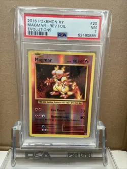 Pokemon 2016 XY Evolutions Magmar 20/108 Reverse Holo Uncommon Card. PSA 9 MINT - Image 1