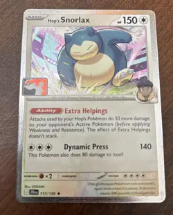 Hop's Snorlax 117/159 COSMOS Holo - Pokemon Prize Pack Series 8 Card NM - Image 1