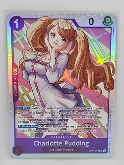 Charlotte Pudding OP11-070 SR ONE PIECE Tcg Card Game NM PURPLE - Image 1