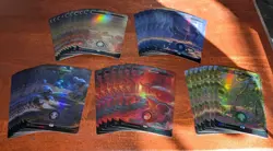 MTG: Unfinity BORDERLESS FOIL Space-ic Lands, NM 40 Basic Lands Mixed Card Lot!! - Image 2