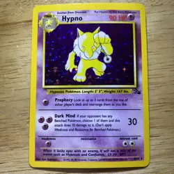 Hypno Fossil Holo Unlimited Card 8/62 LP Condition - Image 1